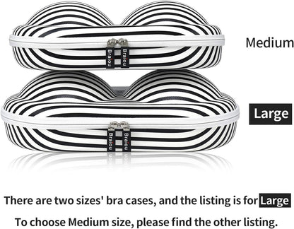 Premium Bra Case Lingerie Travel Bag Zip Underwear Organizer Bag for A-DD Cup (Swallow Gird)