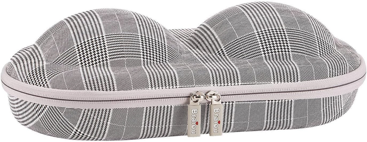Premium Bra Case Lingerie Travel Bag Zip Underwear Organizer Bag for A-DD Cup (Swallow Gird)