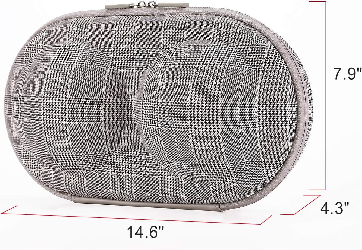 Premium Bra Case Lingerie Travel Bag Zip Underwear Organizer Bag for A-DD Cup (Swallow Gird)