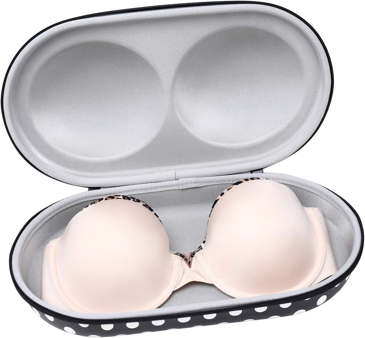 Premium Bra Case Lingerie Travel Bag Zip Underwear Organizer Bag for A-DD Cup (Swallow Gird)