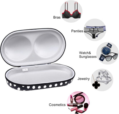 Premium Bra Case Lingerie Travel Bag Zip Underwear Organizer Bag for A-DD Cup (Swallow Gird)