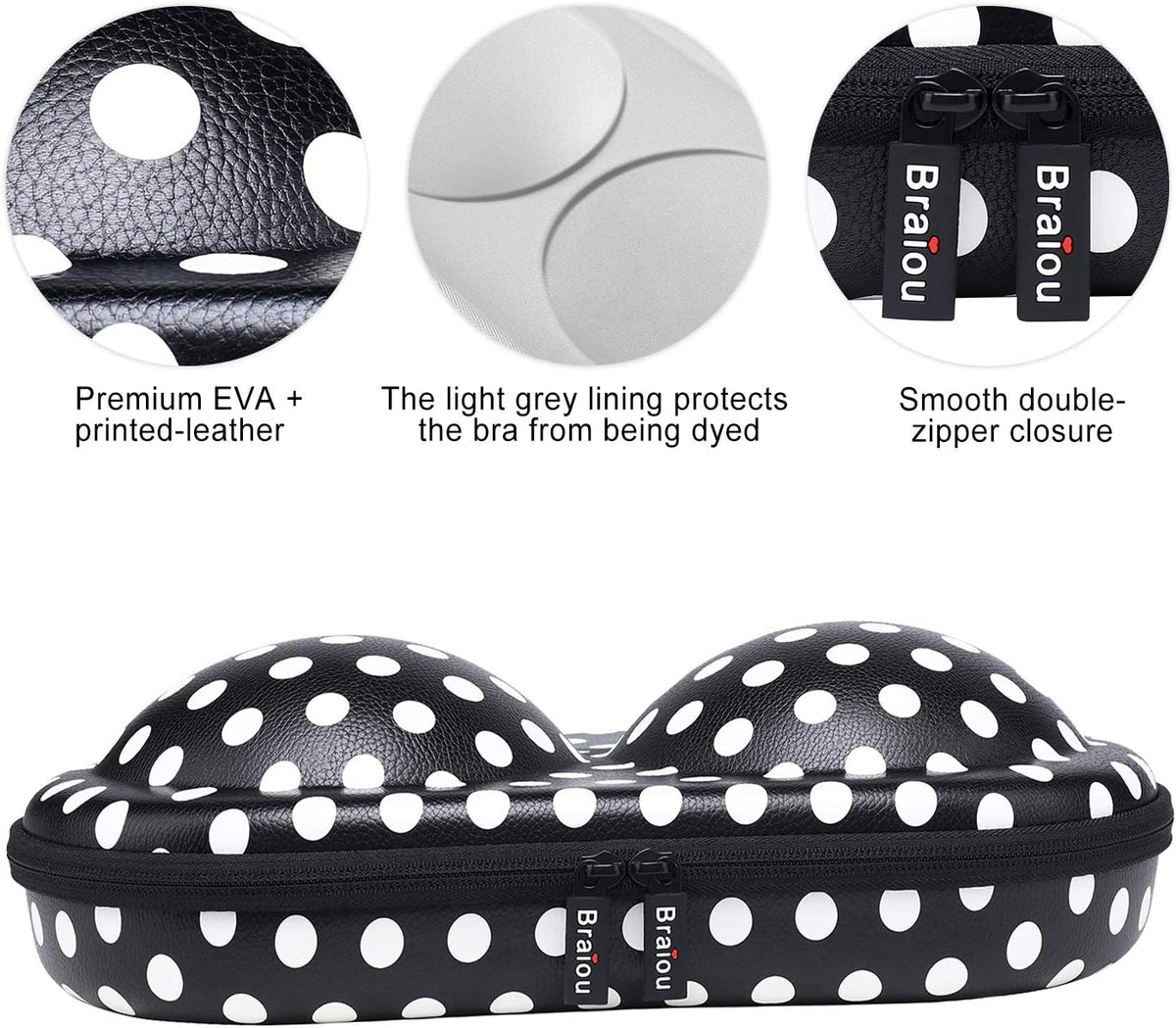 Premium Bra Case Lingerie Travel Bag Zip Underwear Organizer Bag for A-DD Cup (Swallow Gird)