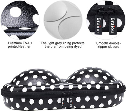 Premium Bra Case Lingerie Travel Bag Zip Underwear Organizer Bag for A-DD Cup (Swallow Gird)