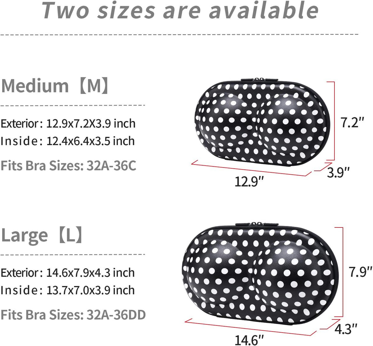 Premium Bra Case Lingerie Travel Bag Zip Underwear Organizer Bag for A-DD Cup (Swallow Gird)