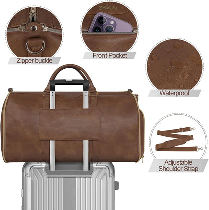 Convertible Garment Bag with Shoulder Strap, Carry on Garment Duffel Bag for Men Women,Waterproof & Wrinkle-Free Suit Carrier for Business Trips & Weekend Getaways, Foldable & Lightweight