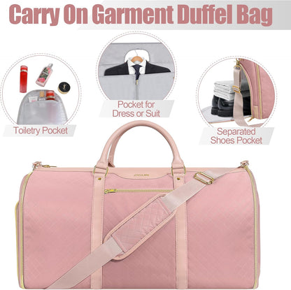 Convertible Garment Bag with Shoulder Strap, Carry on Garment Duffel Bag for Men Women,Waterproof & Wrinkle-Free Suit Carrier for Business Trips & Weekend Getaways, Foldable & Lightweight