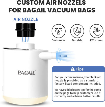 TPU Vacuum Bag for Travel, Reusable Compression Bag with IPX8 Waterproof Zipper, Save Space for Suitcase, Backpack and Carry on (Jet Black, Large, With Pump)
