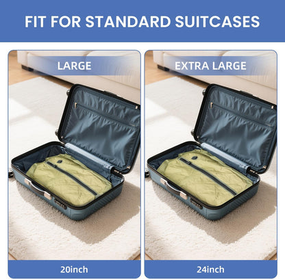 TPU Vacuum Bag for Travel, Reusable Compression Bag with IPX8 Waterproof Zipper, Save Space for Suitcase, Backpack and Carry on (Jet Black, Large, With Pump)