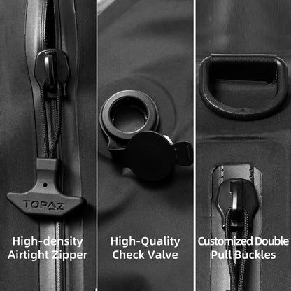 TPU Vacuum Bag for Travel, Reusable Compression Bag with IPX8 Waterproof Zipper, Save Space for Suitcase, Backpack and Carry on (Jet Black, Large, With Pump)