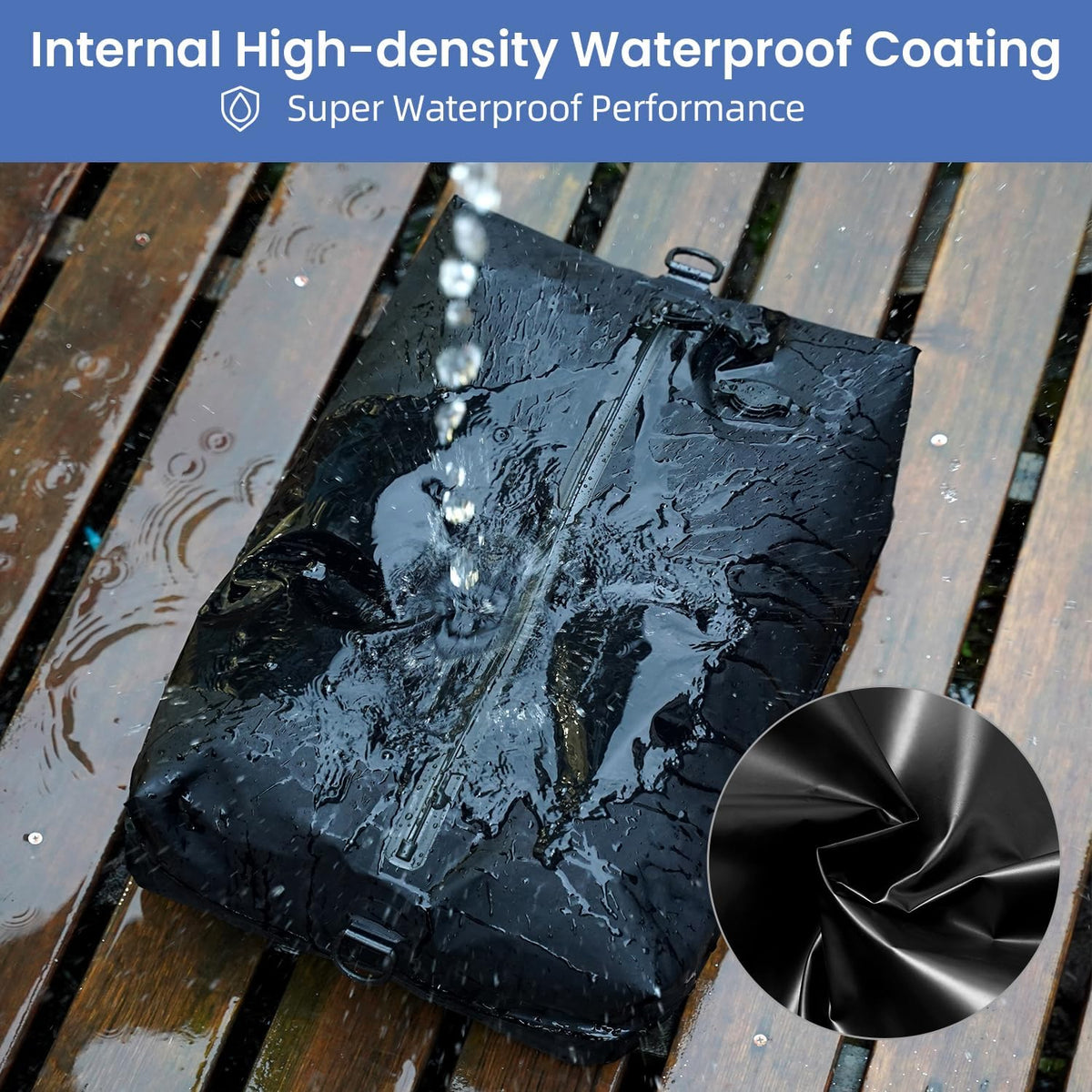 TPU Vacuum Bag for Travel, Reusable Compression Bag with IPX8 Waterproof Zipper, Save Space for Suitcase, Backpack and Carry on (Jet Black, Large, With Pump)