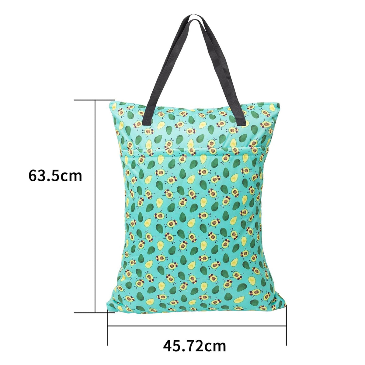ALVA 2 Pack Large Wet Dry Bag Waterproof Hanging Cloth Diaper with Double Zippered Pockets 25x18 inches (Black and grey)