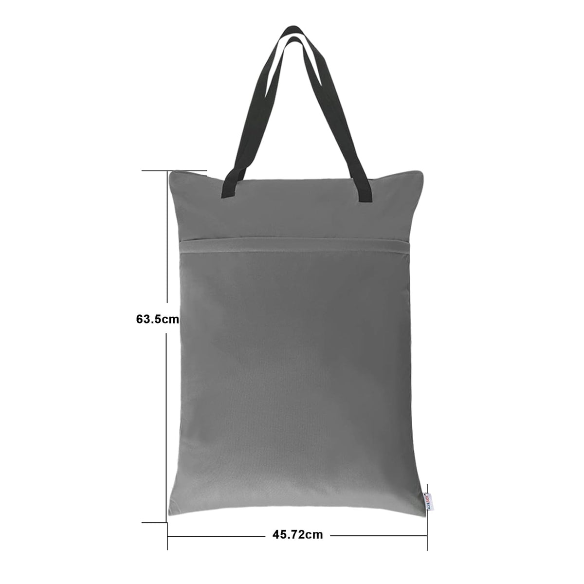 ALVA 2 Pack Large Wet Dry Bag Waterproof Hanging Cloth Diaper with Double Zippered Pockets 25x18 inches (Black and grey)