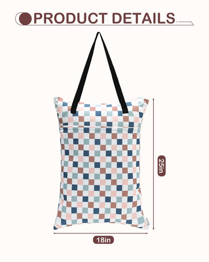 ALVA 2 Pack Large Wet Dry Bag Waterproof Hanging Cloth Diaper with Double Zippered Pockets 25x18 inches (Black and grey)