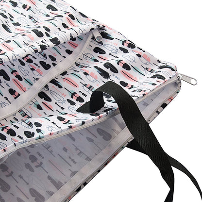 ALVA 2 Pack Large Wet Dry Bag Waterproof Hanging Cloth Diaper with Double Zippered Pockets 25x18 inches (Black and grey)