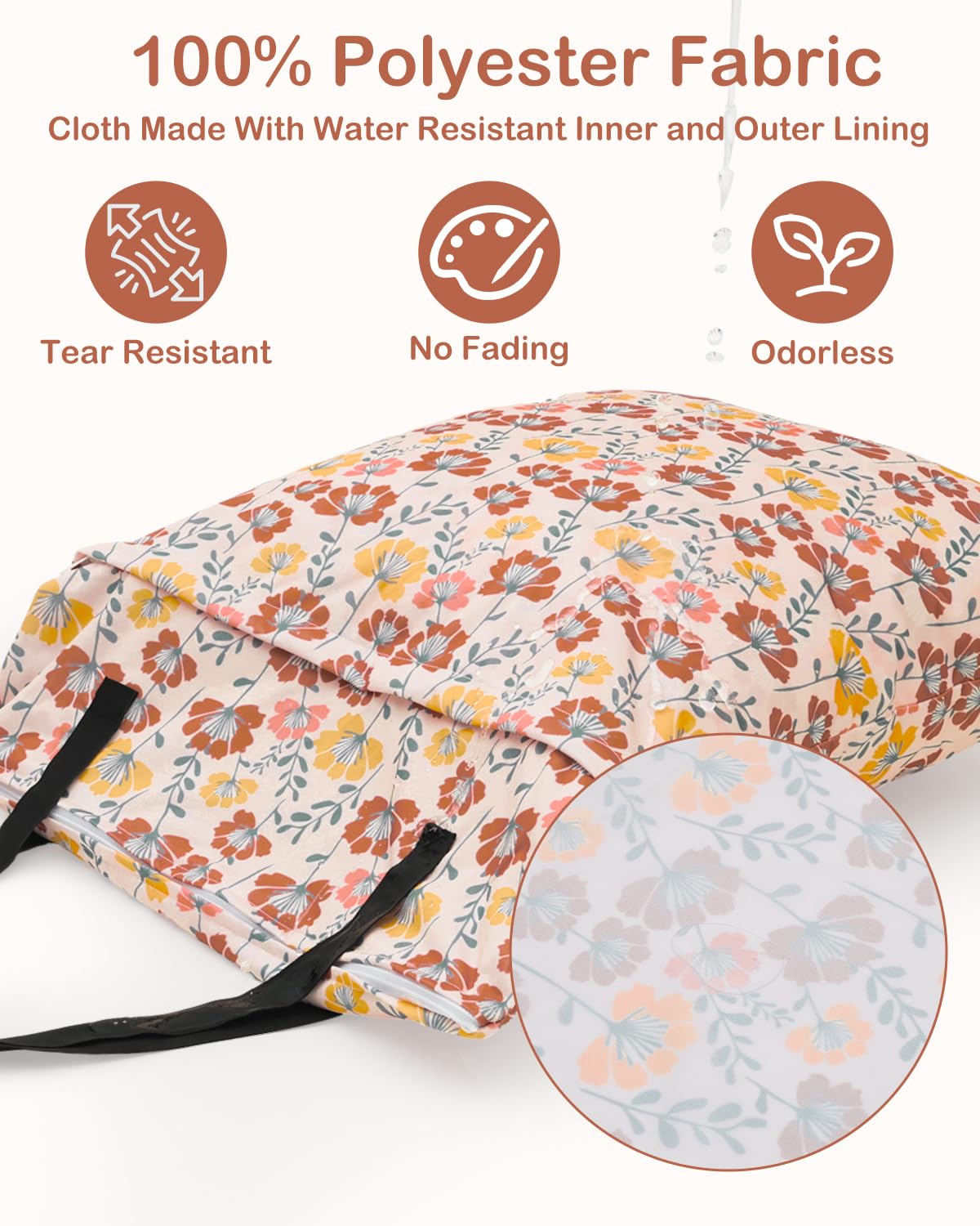 ALVA 2 Pack Large Wet Dry Bag Waterproof Hanging Cloth Diaper with Double Zippered Pockets 25x18 inches (Black and grey)