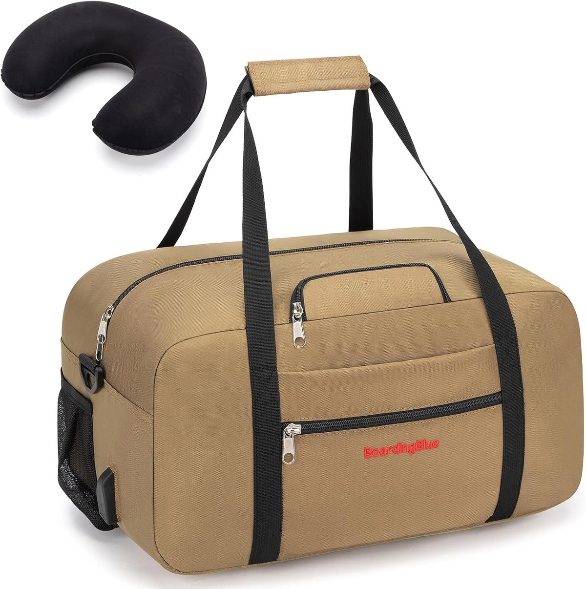 17x10x9 United Airline Personal Item Under Seat Duffel Bag With Free Pillow And USB Port (Royal Blue)
