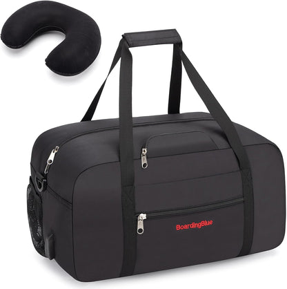 17x10x9 United Airline Personal Item Under Seat Duffel Bag With Free Pillow And USB Port (Royal Blue)