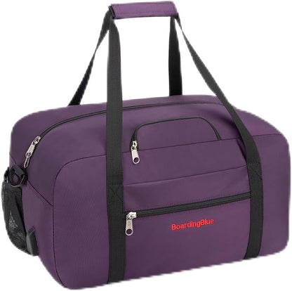 17x10x9 United Airline Personal Item Under Seat Duffel Bag With Free Pillow And USB Port (Royal Blue)