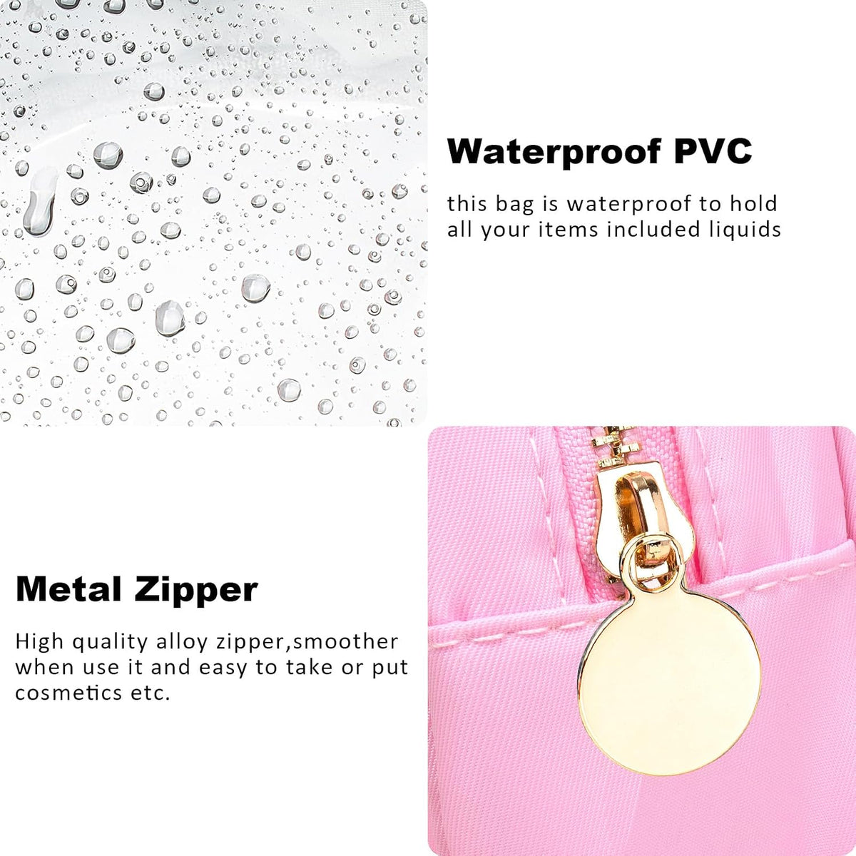 FFaw Small Clear Makeup Bag, Nylon Mini Cosmetic Bag Small Makeup Pouch for Purse TSA Approved Travel Toiletry Bags with Zipper Cute Makeup Case Organizer Car Bag for Women Girls (Rose Mini)