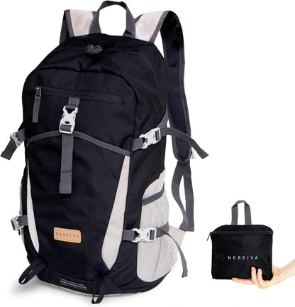 35L Sturdy Backpack Foldable, Multi-Pocket with Rain Cover, Comfortable | Foldable, Waterproof, SBS™ Zippers, Washable, Chest Strap
