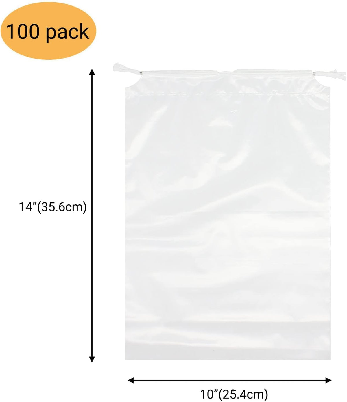 100 Pack 12x18 inch Plastic Drawstring Bags Transparent Shoe Bags for Travel Large Clear Shoes Storage Organizers Pouch with Cotton Draw Strings Shoe Dust Bags