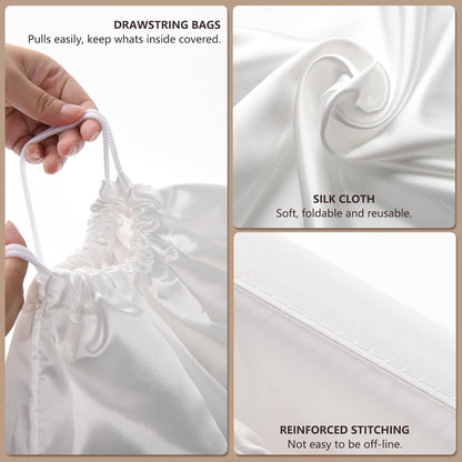 100 Pack 12x18 inch Plastic Drawstring Bags Transparent Shoe Bags for Travel Large Clear Shoes Storage Organizers Pouch with Cotton Draw Strings Shoe Dust Bags