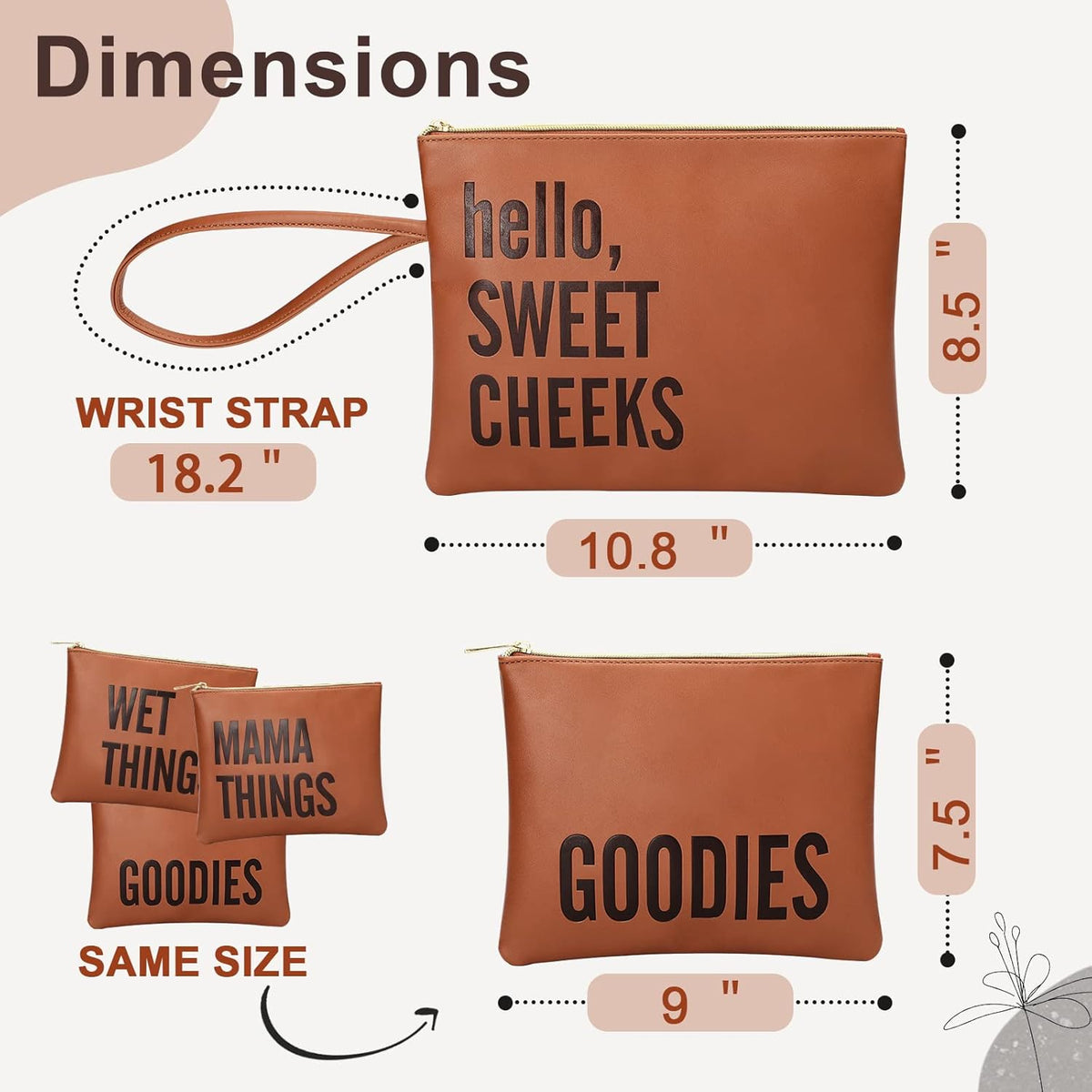 Water Resistant Wet Bag | Large & Small Reusable Storage Bag for Baby Items and Travel | Zippered Pockets with Handle |, Set of 4