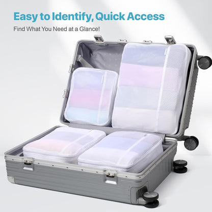 Mesh Packing Cubes for Travel Women - Lightweight Travel Bags Luggage Packing Organizer Travel Cubes for Suitcase with Handle