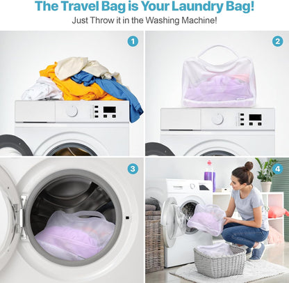 Mesh Packing Cubes for Travel Women - Lightweight Travel Bags Luggage Packing Organizer Travel Cubes for Suitcase with Handle