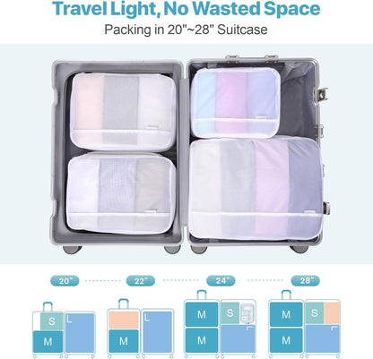 Mesh Packing Cubes for Travel Women - Lightweight Travel Bags Luggage Packing Organizer Travel Cubes for Suitcase with Handle
