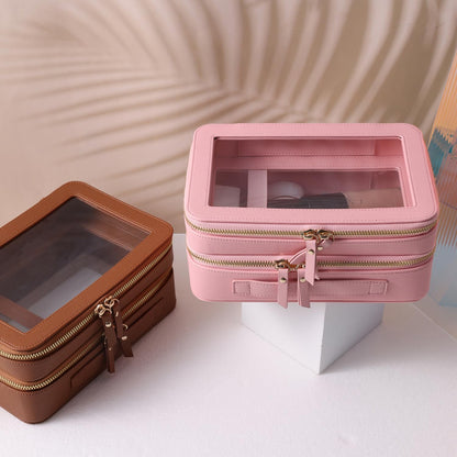 Clear Travel Toiletry bag Toiletry Case Carry on Travel Accessories Bag Makeup Bag(White, SHC-TL-2)