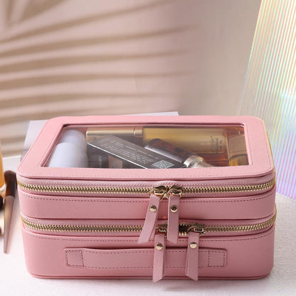 Clear Travel Toiletry bag Toiletry Case Carry on Travel Accessories Bag Makeup Bag(White, SHC-TL-2)
