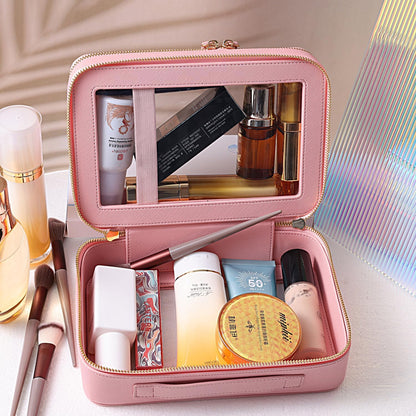 Clear Travel Toiletry bag Toiletry Case Carry on Travel Accessories Bag Makeup Bag(White, SHC-TL-2)
