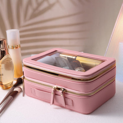 Clear Travel Toiletry bag Toiletry Case Carry on Travel Accessories Bag Makeup Bag(White, SHC-TL-2)