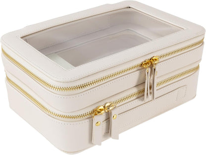Clear Travel Toiletry bag Toiletry Case Carry on Travel Accessories Bag Makeup Bag(White, SHC-TL-2)
