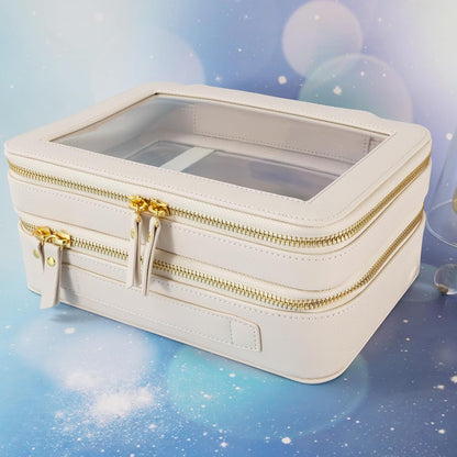 Clear Travel Toiletry bag Toiletry Case Carry on Travel Accessories Bag Makeup Bag(White, SHC-TL-2)