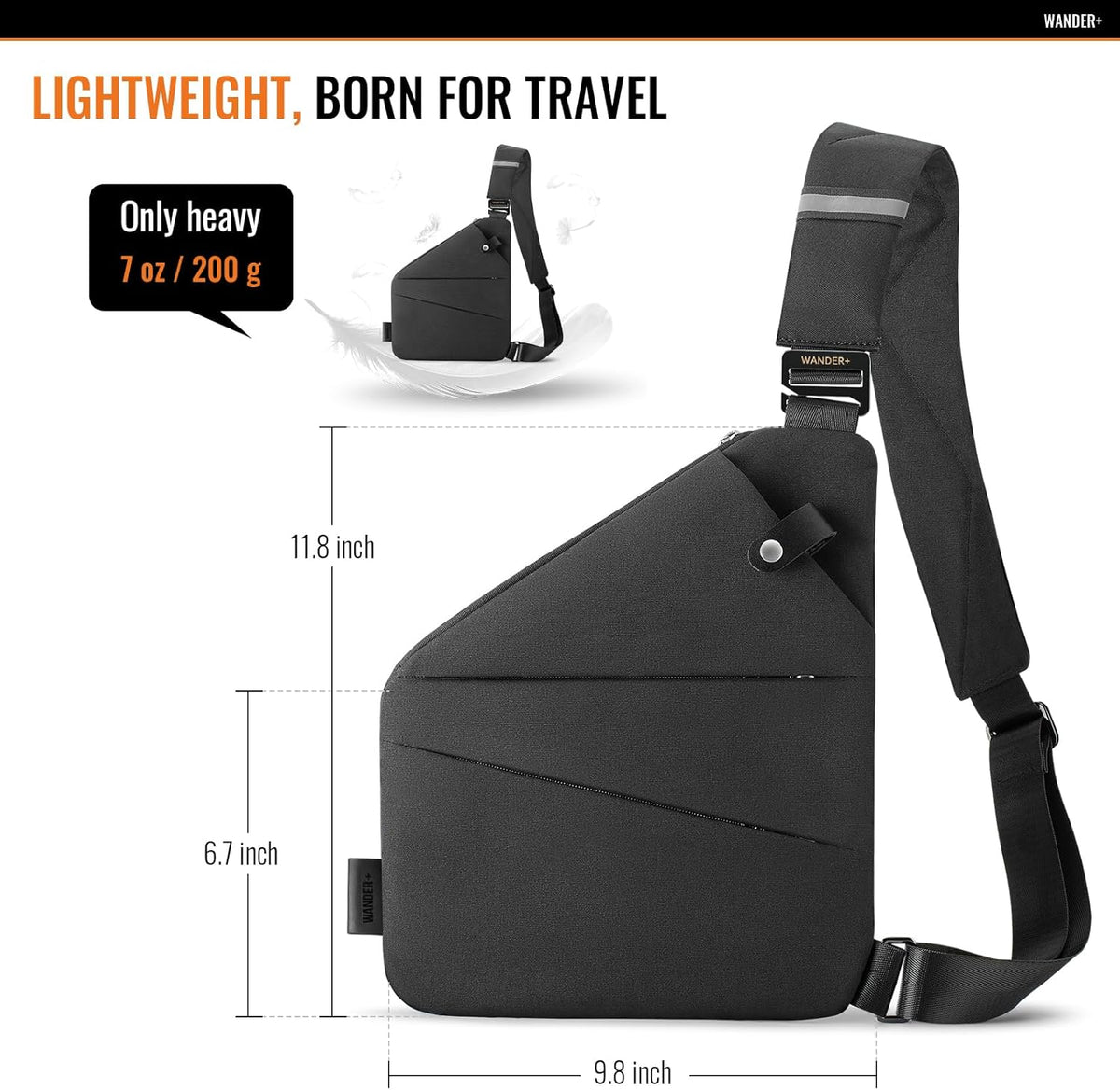 ® Anti Theft Crossbody Bag, Shoulder Bag Anti-theft Design for Travel, Sport, Work