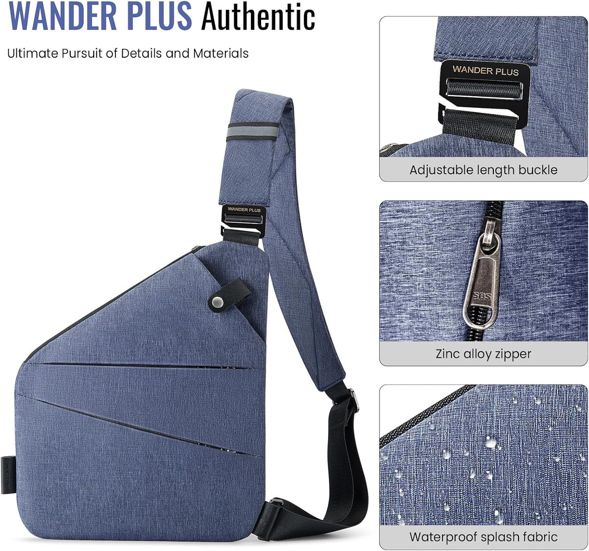 ® Anti Theft Crossbody Bag, Shoulder Bag Anti-theft Design for Travel, Sport, Work
