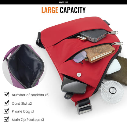 ® Anti Theft Crossbody Bag, Shoulder Bag Anti-theft Design for Travel, Sport, Work