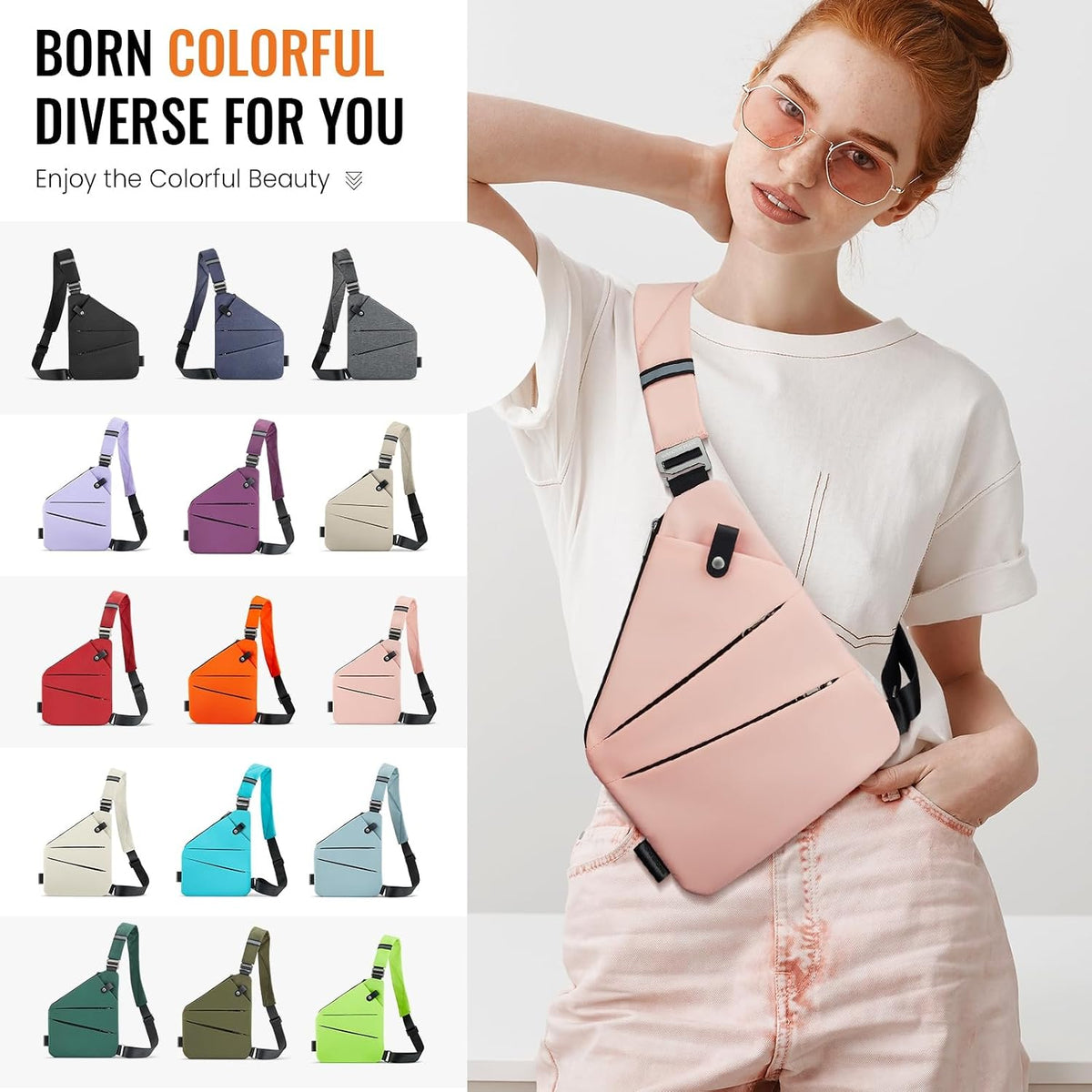 ® Anti Theft Crossbody Bag, Shoulder Bag Anti-theft Design for Travel, Sport, Work