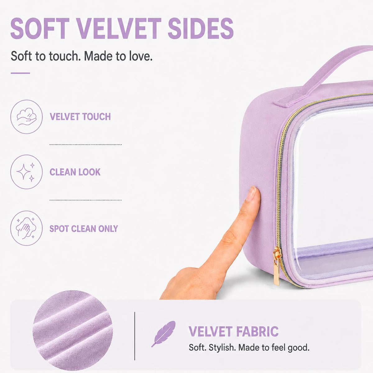 Clear Makeup Bag Travel - TSA Approved Toiletry Bag, 2 Pack Black | 1 Medium Quart Carry-On & 1 Large Checked-Luggage, Easy-Carry Handle, Water-Resistant, Clear Easy-Check for Airport, Women