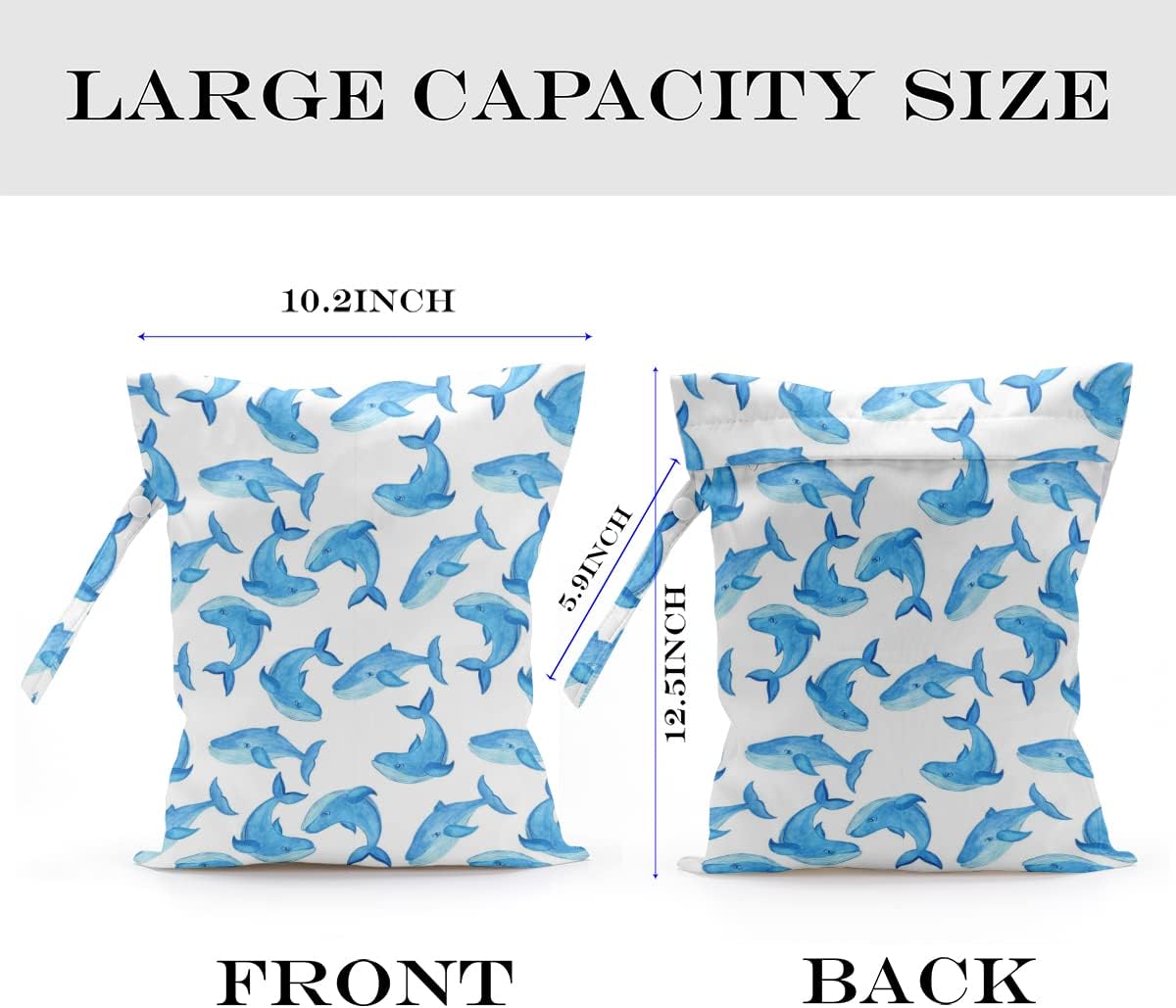 Wet Bag Wet Dry Bag for Swimsuit Travel Beach Pool Stroller Diapers Dirty Yoga Gym Clothes Waterproof Reusable