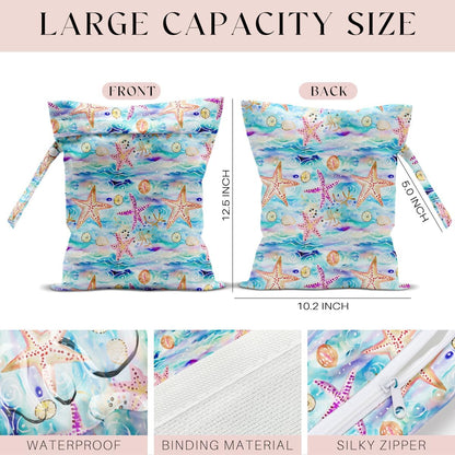 Wet Bag Wet Dry Bag for Swimsuit Travel Beach Pool Stroller Diapers Dirty Yoga Gym Clothes Waterproof Reusable