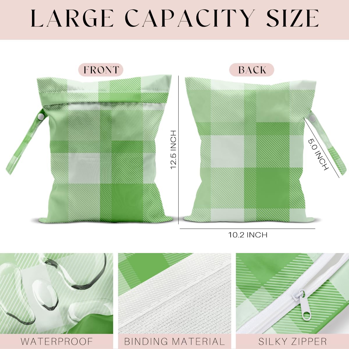 Wet Bag Wet Dry Bag for Swimsuit Travel Beach Pool Stroller Diapers Dirty Yoga Gym Clothes Waterproof Reusable