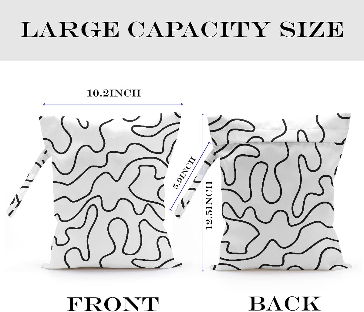 Wet Bag Wet Dry Bag for Swimsuit Travel Beach Pool Stroller Diapers Dirty Yoga Gym Clothes Waterproof Reusable