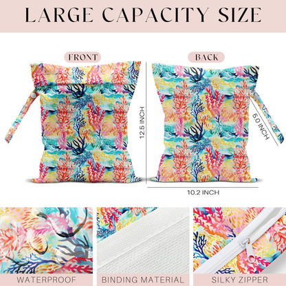 Wet Bag Wet Dry Bag for Swimsuit Travel Beach Pool Stroller Diapers Dirty Yoga Gym Clothes Waterproof Reusable