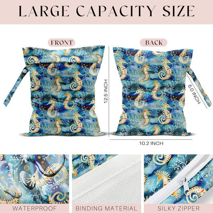Wet Bag Wet Dry Bag for Swimsuit Travel Beach Pool Stroller Diapers Dirty Yoga Gym Clothes Waterproof Reusable