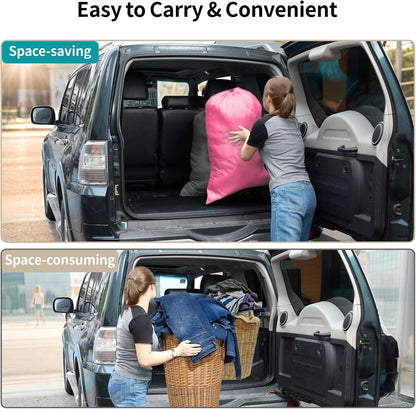 Travel Laundry Bags - Dirty Clothes Travel Bag for Cruise, 24x36 in | Holds 4 Loads of Laundry, Drawstring Closure, Machine Washable, Fit Hamper Basket for College Dorm Ship Cabin Camp Essentials