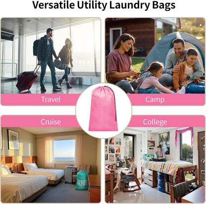 Travel Laundry Bags - Dirty Clothes Travel Bag for Cruise, 24x36 in | Holds 4 Loads of Laundry, Drawstring Closure, Machine Washable, Fit Hamper Basket for College Dorm Ship Cabin Camp Essentials