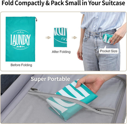 Travel Laundry Bags - Dirty Clothes Travel Bag for Cruise, 24x36 in | Holds 4 Loads of Laundry, Drawstring Closure, Machine Washable, Fit Hamper Basket for College Dorm Ship Cabin Camp Essentials